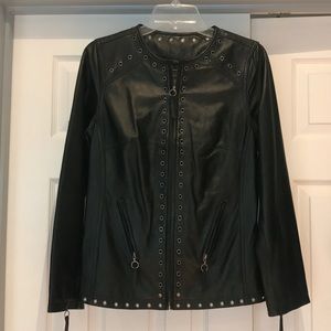 Black leather jacket